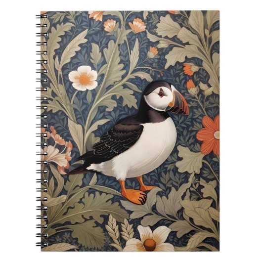 Carnet Beau Puffin William Morris Inspiré (Devant)