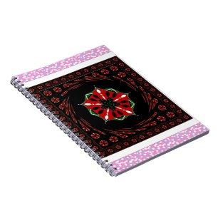 Carnet Beau rose Bleu Blanc Coeurs d'amour Design