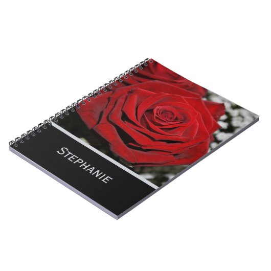 Carnet Beau rose rouge (Côté gauche)