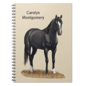 Carnet Beau Stallion Cheval du Quartier Noir (Devant)