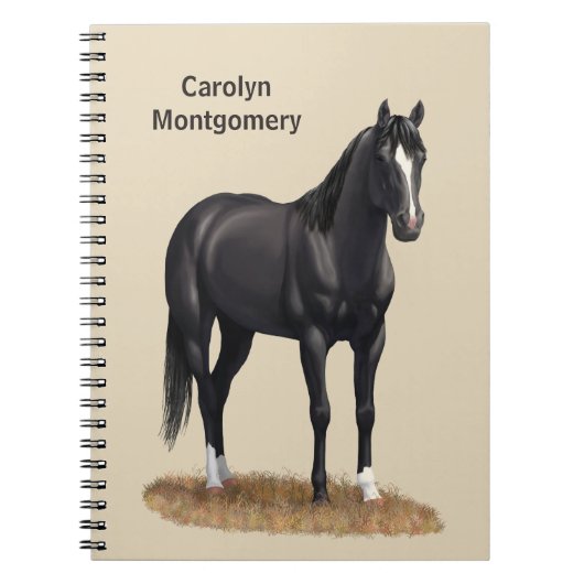 Carnet Beau Stallion Cheval du Quartier Noir (Devant)