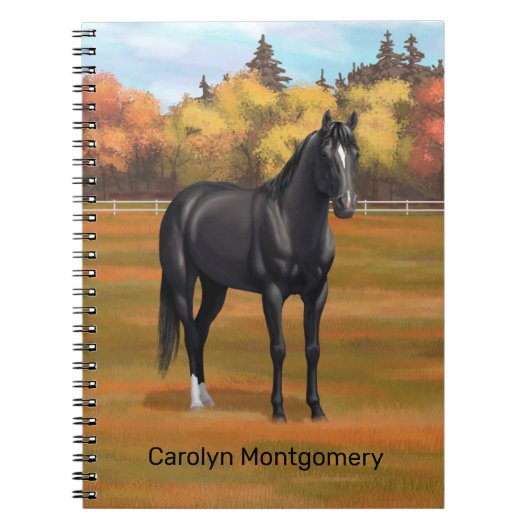 Carnet Beau Stallion Cheval du Quartier Noir (Devant)