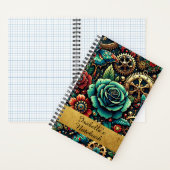 Carnet Beau Steampunk Gears à thème et Roses (À l'intérieur)