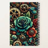 Carnet Beau Steampunk Gears à thème et Roses (Verso)