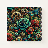 Carnet Beau Steampunk Gears à thème et Roses (Dos)