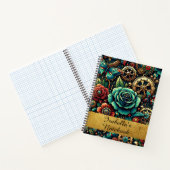 Carnet Beau Steampunk Gears à thème et Roses (Intérieur)