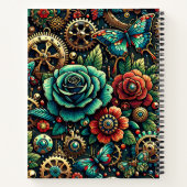 Carnet Beau Steampunk Gears à thème et Roses (Dos)