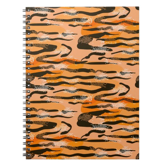 Carnet Beau tigre transparent motif, couleur pêche (Devant)