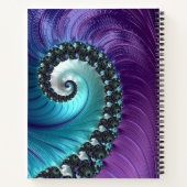 Carnet Beau Violet Turquoise Gradient Spiral Fractal (Dos)