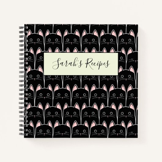 Carnet Beaucoup de Motif de chats noirs (Devant)