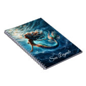 Carnet Beauté de sirène aquatique éthérique en bleu profo (Côté Droit)