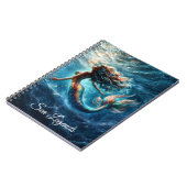 Carnet Beauté de sirène aquatique éthérique en bleu profo (Côté gauche)