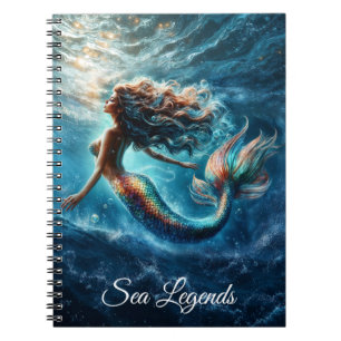 Carnet Beauté de sirène aquatique éthérique en bleu profo