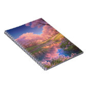 Carnet Beauté du Sakura et du lac aux fleurs roses (Côté Droit)