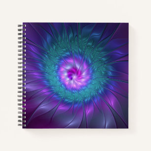 Carnet Beauté florale abstraite, art fractal coloré de fl
