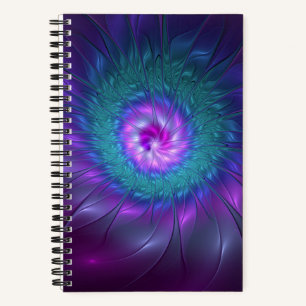 Carnet Beauté florale abstraite, art fractal coloré de fl