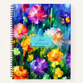 Carnet Beauté florale colorée personnalisée (Devant)