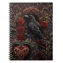 Beauté gothique foncée Roses rouges Corbeau noir C