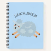 Carnet Beauté Moderne Mouton Et Chevreau Bleu Pastel Nom (Devant)