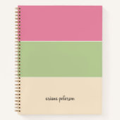 Carnet Beauté Pastel Couleur Bloc & Script Nom (Devant)