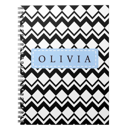 Carnet Beautiful Black & White Patterns Custom Name  (Devant)