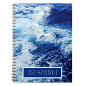 Carnet Beautiful Blue Ocean Waves Ajouter Votre Nom (Devant)