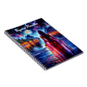 Carnet Beautiful girl watching glowing night water (Côté Droit)