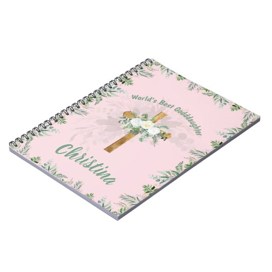 Carnet Beautiful Personalized GODDAUGHTER Pink (Côté gauche)