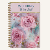 Carnet Beautiful Pink Roses Wedding Planner (Recto)