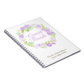 Carnet Beautiful Purple Floral Wreath Bridal Shower (Côté Droit)