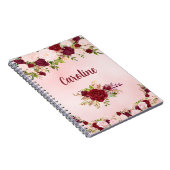 Carnet Beautiful Red & Pink Roses Personalized (Côté Droit)
