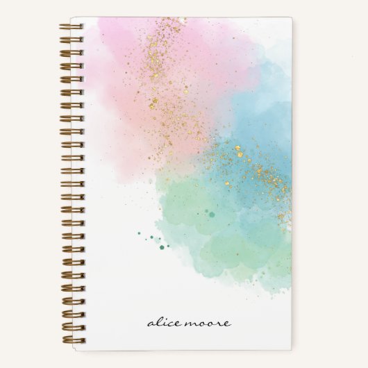 Carnet Beauty Watercolor &. Monogramme de script (Recto)