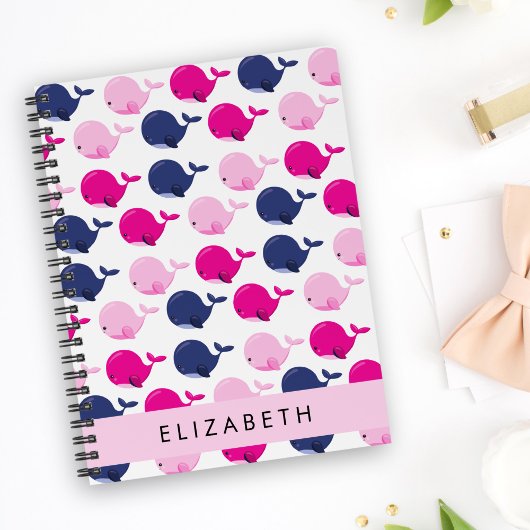 Carnet Beaux Baleines, Motif De Baleines, Votre Nom