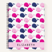 Carnet Beaux Baleines, Motif De Baleines, Votre Nom (Devant)