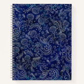 Carnet Beaux Blues Boho Batik Botaniques (Devant)