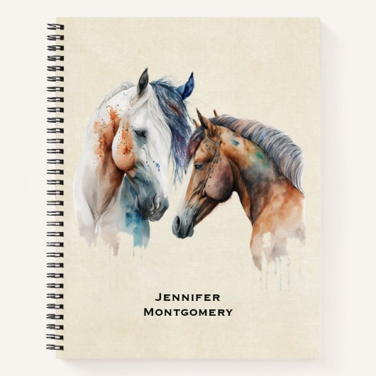 Carnet Beaux Chevaux Style Boho Occidental (Devant)