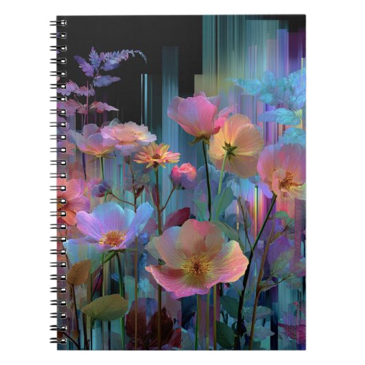 Carnet Beaux fleurs d'art néon (Devant)