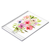 Carnet Beaux Fleurs sauvages d'aquarelle avec nom (Côté gauche)