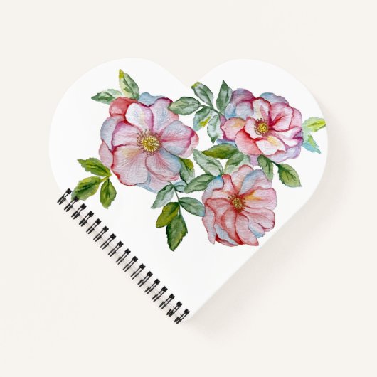 Carnet Beaux roses d'aquarelle réalistes. (Devant)