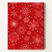 Carnet Beaux Snowflakes sur Noël Arrière - plan rouge (Dos)
