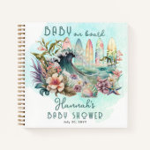 Carnet Bébé à bord Tropical Surfing Floral Guest Book (Devant)