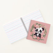 Carnet Bébé adorable Panda Ours avec fleurs (Intérieur)