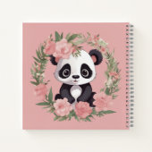 Carnet Bébé adorable Panda Ours avec fleurs (Dos)