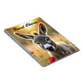 Carnet Bébé âne nature paisible champ de pavot rouge (Côté Droit)