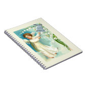 Carnet Bébé ange avec cloche bleue  (Côté Droit)