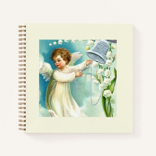 Carnet Bébé Ange Avec Cloche Bleue (Devant)