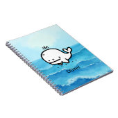 Carnet Bébé Baleine Adorable - Dessin au Trait de Créatur (Côté Droit)
