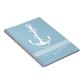 Carnet Bébé Bleu & Blancs Ancre nautique Bateau 2 (Côté Droit)