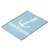 Carnet Bébé Bleu & Blancs Ancre nautique Bateau 2 (Côté gauche)