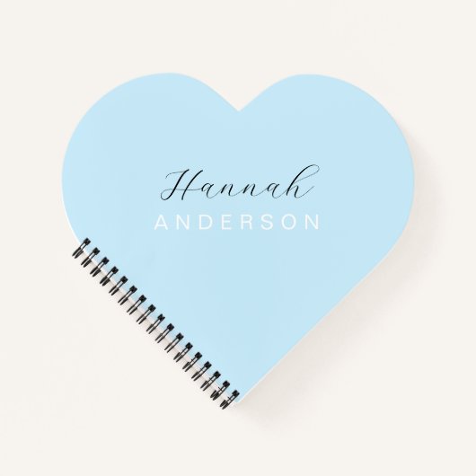 Carnet Bébé Bleu Coeur Monogramme Feminine moderne (Devant)